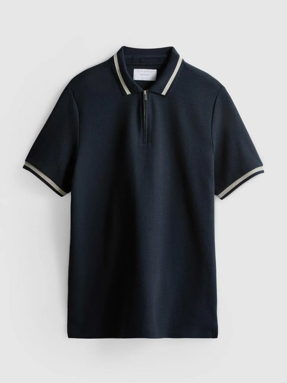Strukturiertes Poloshirt mit Reißverschluss