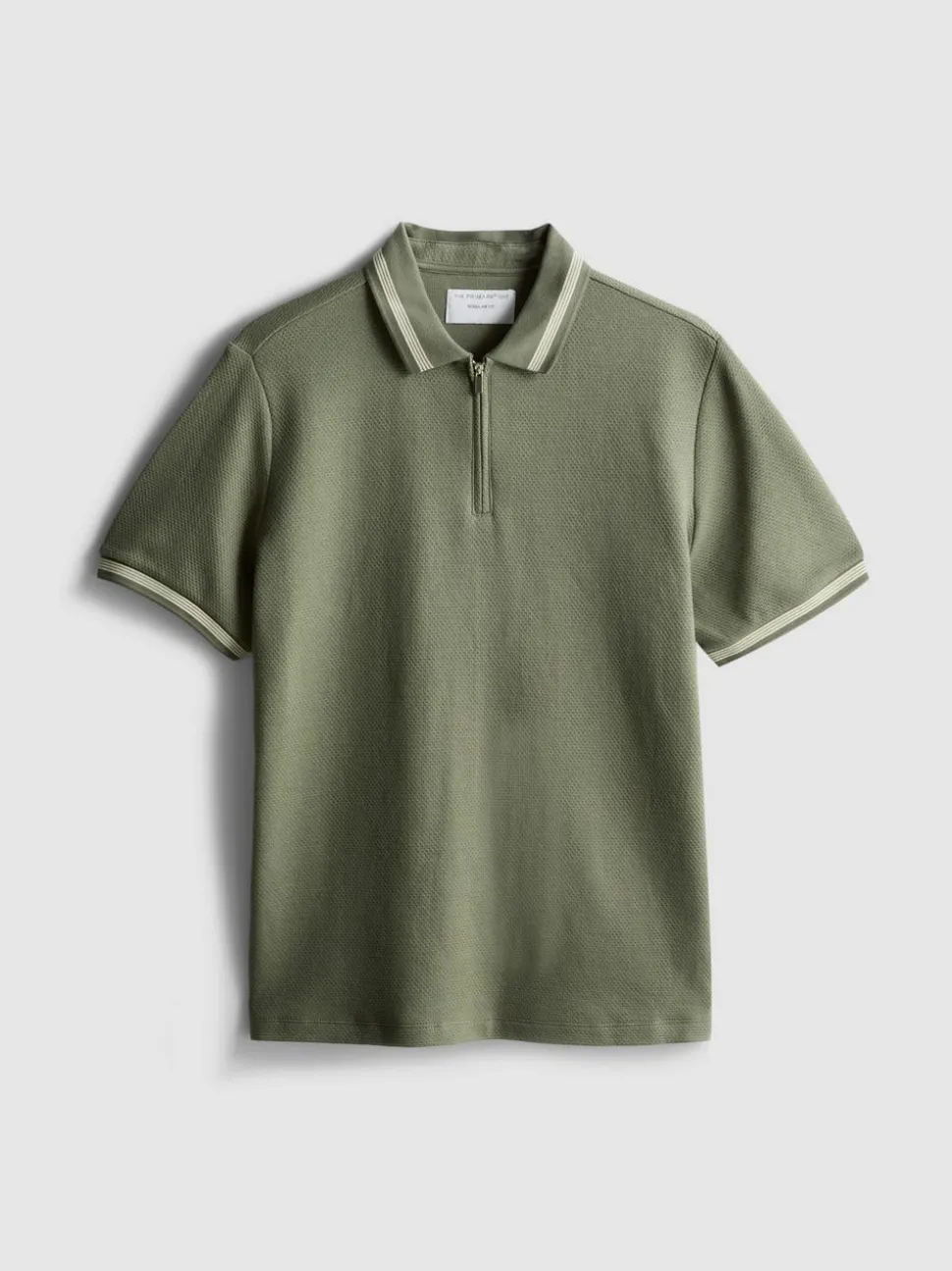Strukturiertes Poloshirt mit Reißverschluss
