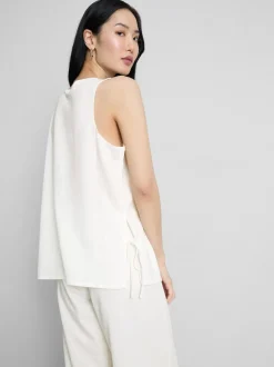 Strukturiertes Tanktop mit seitlichen Bindebändern