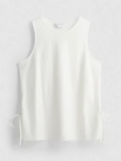 Strukturiertes Tanktop mit seitlichen Bindebändern