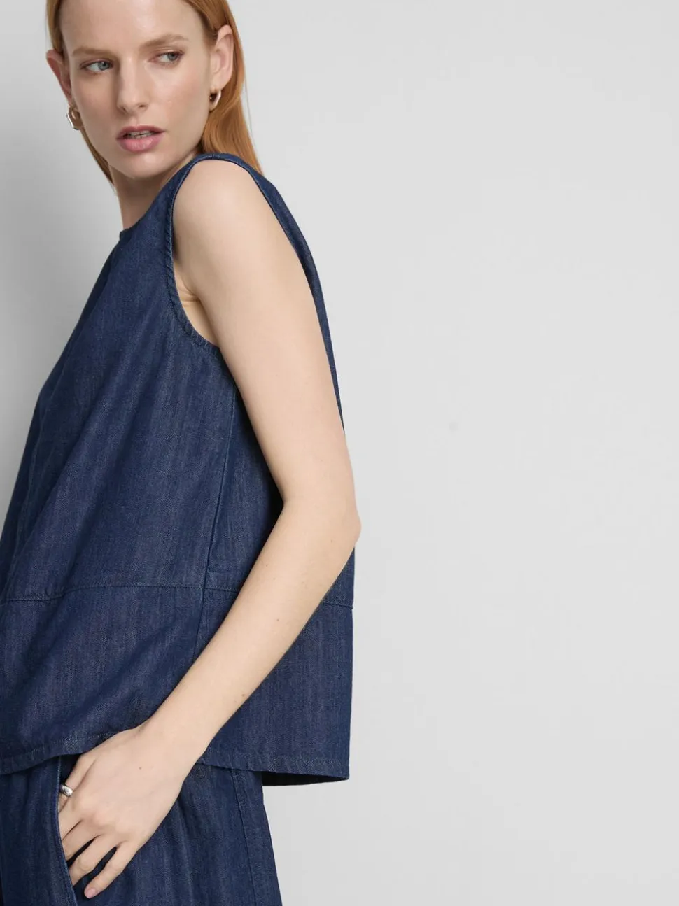 Strukturiertes „The Edit“ Denim-Top