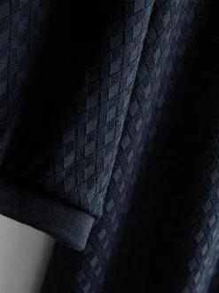 Strukturiertes „The Edit“ Poloshirt mit Reißverschluss