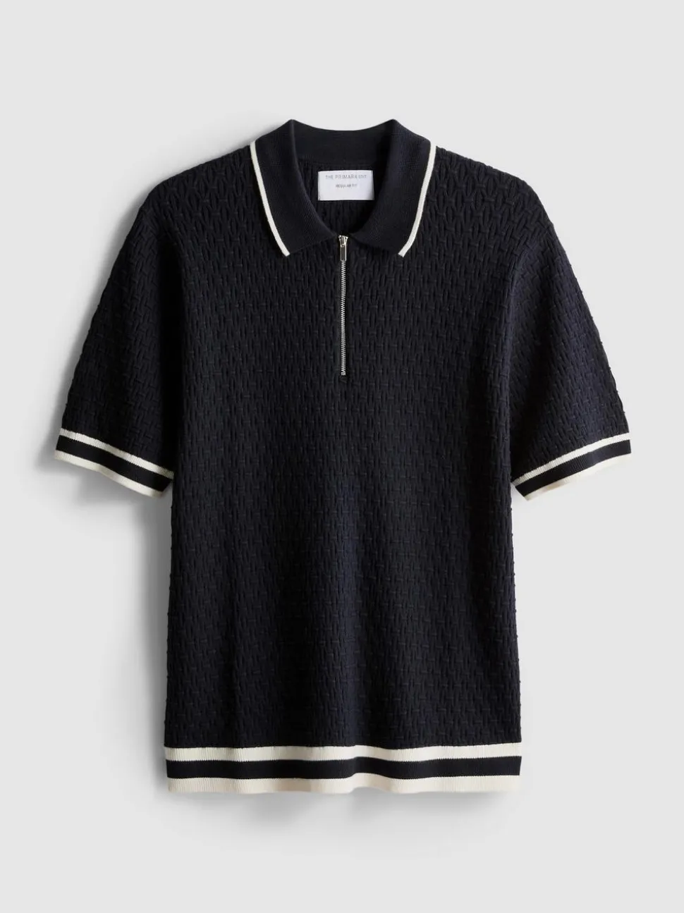 Strukturiertes „The Edit“ Poloshirt mit Reißverschluss
