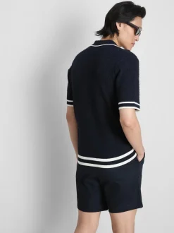 Strukturiertes „The Edit“ Poloshirt mit Reißverschluss