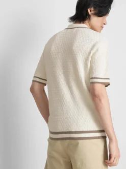 Strukturiertes „The Edit“ Poloshirt mit Reißverschluss