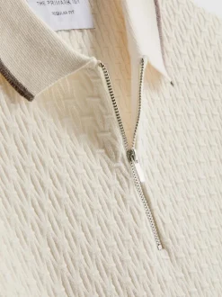 Strukturiertes „The Edit“ Poloshirt mit Reißverschluss