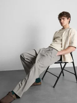 Strukturiertes T-Shirt mit geradem Schnitt