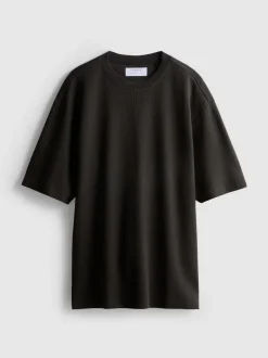 Strukturiertes T-Shirt mit geradem Schnitt