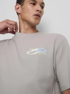 Strukturiertes T-Shirt mit Logo-Grafik