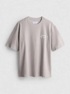 Strukturiertes T-Shirt mit Logo-Grafik