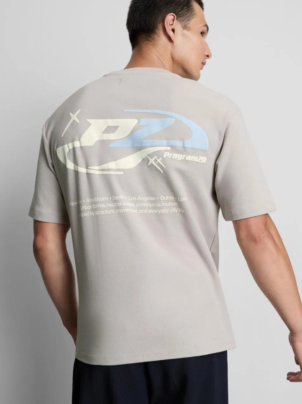 Strukturiertes T-Shirt mit Logo-Grafik