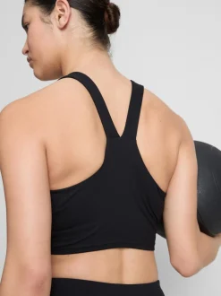 Stützendes, bauchfreies Sport-Top mit V-Ausschnitt