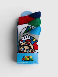 „Super Mario“ Söckchen mit hohem Baumwollanteil, 3er-Pack