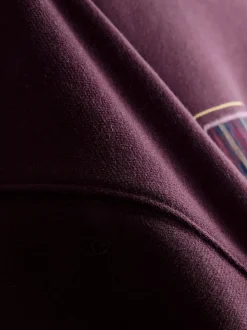 Sweatshirt aus Baumwollmischung mit karierter 83-Stickerei