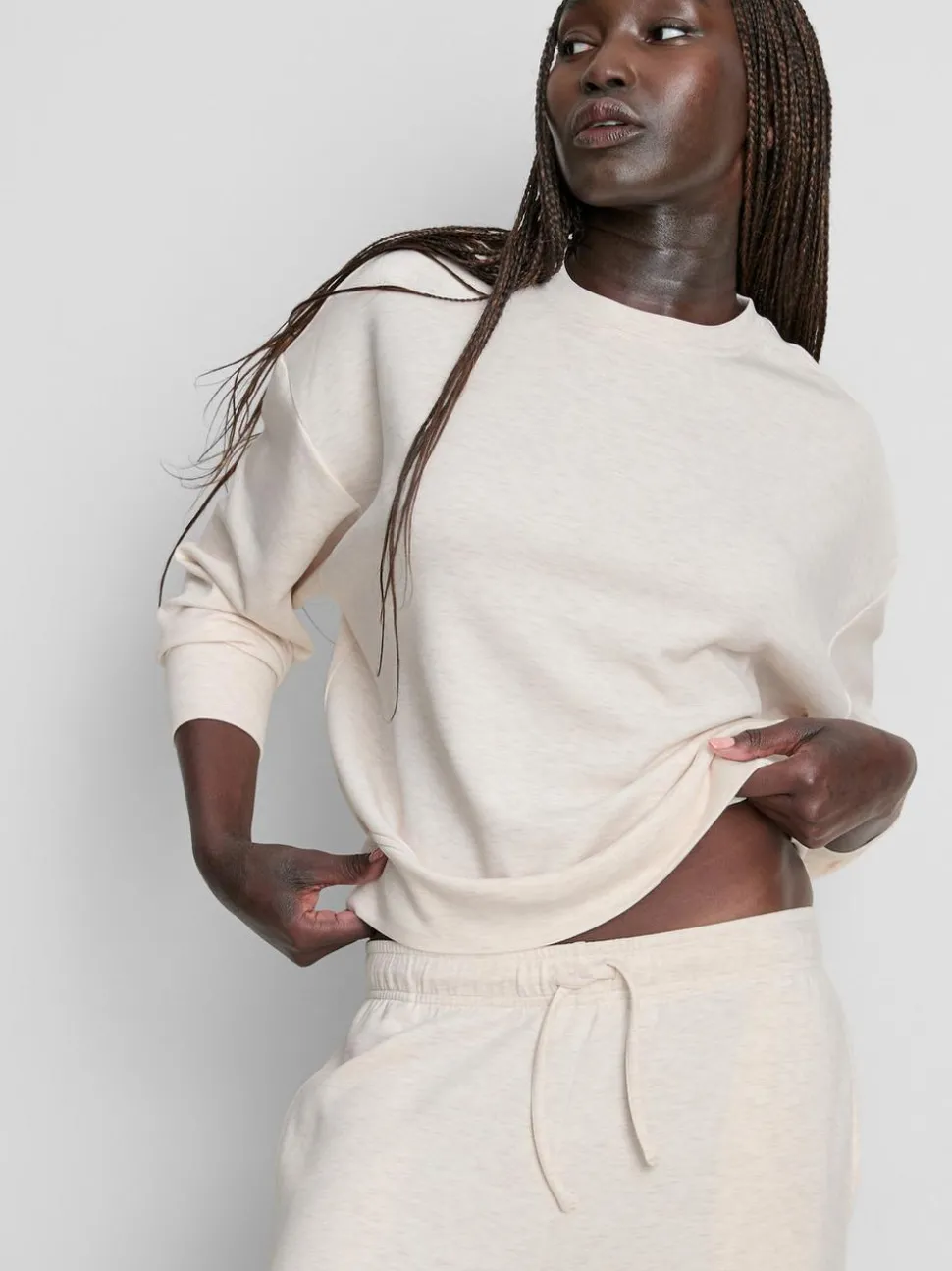 Sweatshirt aus Modalmischung mit Rundhalsausschnitt