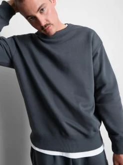 Sweatshirt mit hohem Baumwollanteil und Rundhalsausschnitt