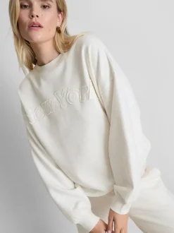 Sweatshirt mit hohem Baumwollanteil und Applikation
