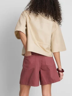 Taillierte, kurzärmelige Hemdjacke