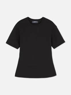 Tailliertes T-Shirt aus schwerem Stoff