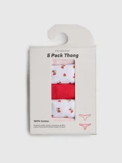 Tangas aus reiner Baumwolle, 5er-Pack