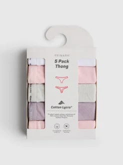 Tangas mit hohem Baumwollanteil, 5er-Pack