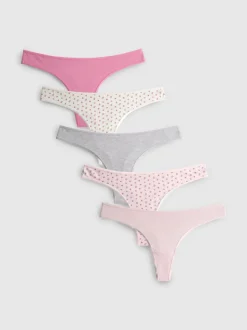 Tangas mit hohem Baumwollanteil, 5er-Pack