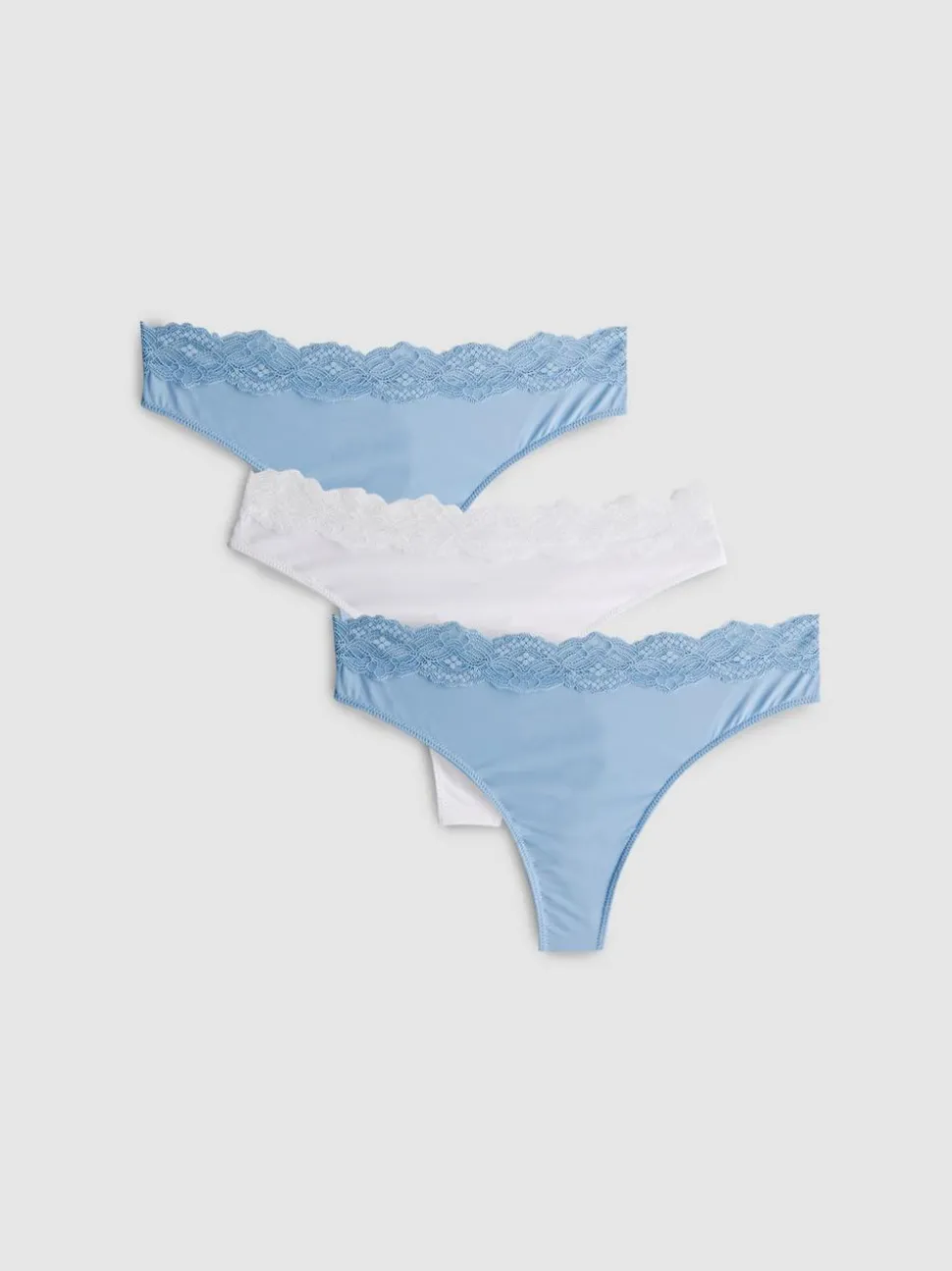 Tangas mit Spitzenbesatz, 3er-Pack