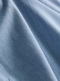 Tanktop aus Baumwoll-Denim mit seitlichen Bindebändern
