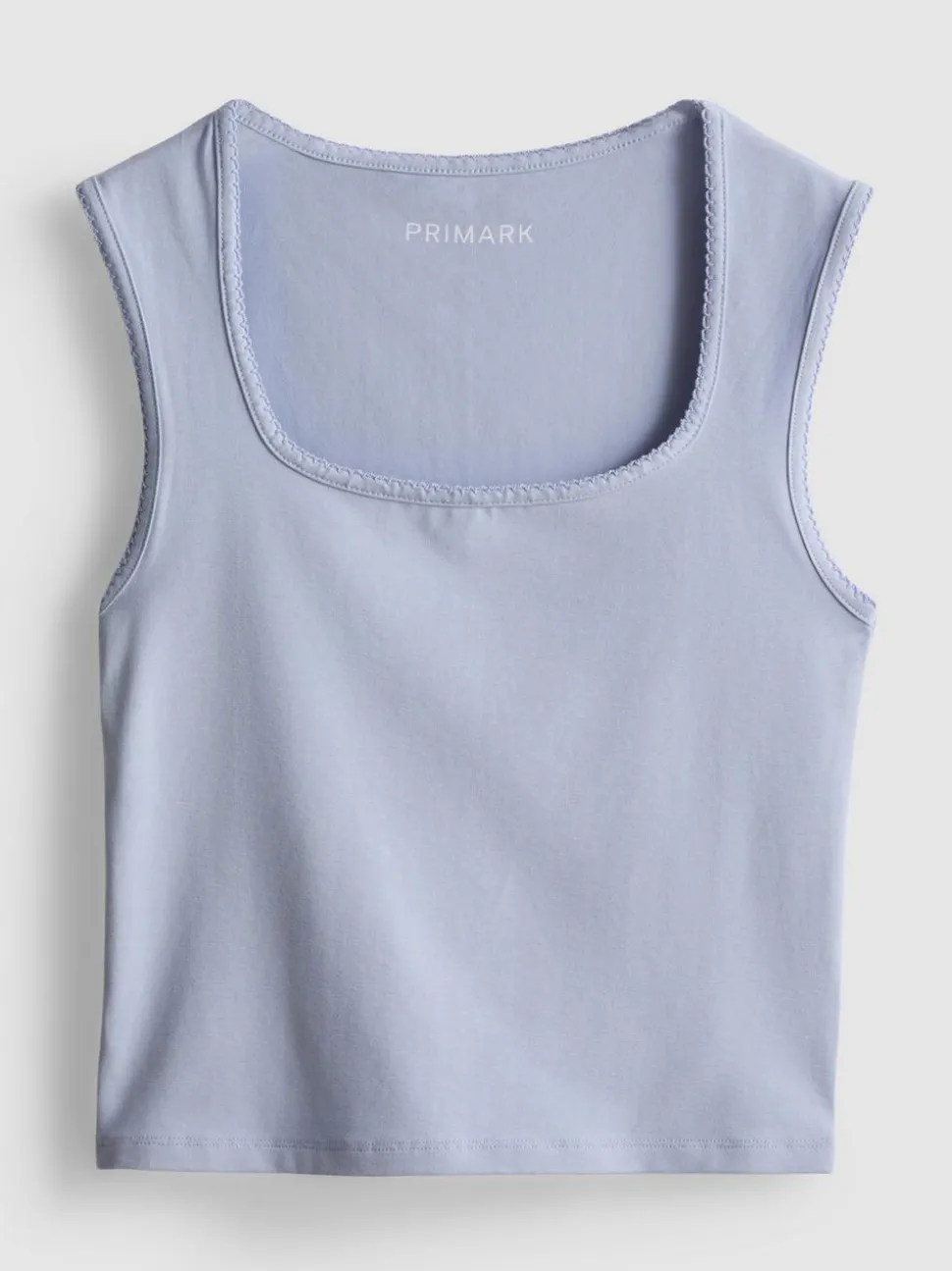 Tanktop mit hohem Baumwollanteil und Bogenkante