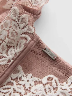 „The Edit“ Hipster-Slips mit floraler Spitze