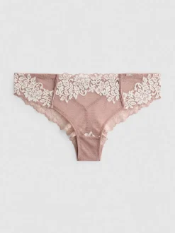 „The Edit“ Hipster-Slips mit floraler Spitze