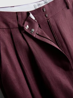 „The Edit“ Leinenhose mit weitem Bein und Bundfalten