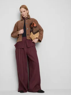 „The Edit“ Leinenhose mit weitem Bein und Bundfalten