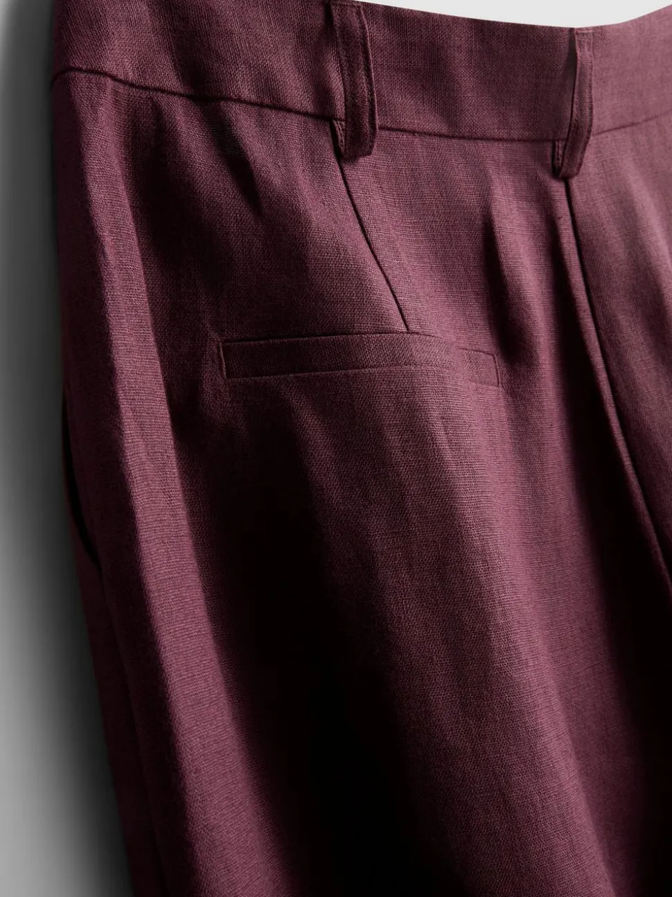 „The Edit“ Leinenhose mit weitem Bein und Bundfalten
