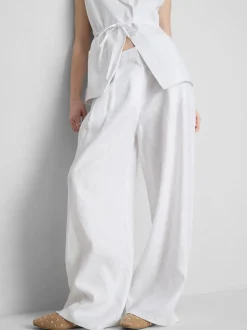 „The Edit“ Leinenhose mit weitem Bein und Bundfalten