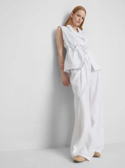 „The Edit“ Leinenhose mit weitem Bein und Bundfalten