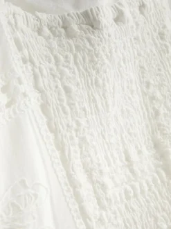 „The Edit“ Midikleid mit Lochstickerei