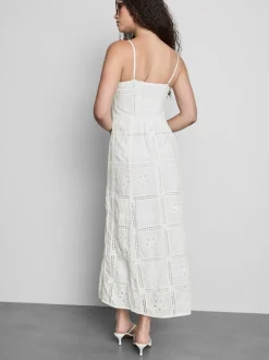 „The Edit“ Midikleid mit Lochstickerei