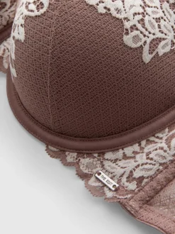 „The Edit“ Push-up-Balconette-BH mit floraler Spitze