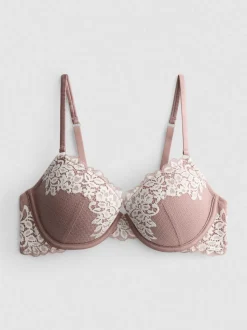 „The Edit“ Push-up-Balconette-BH mit floraler Spitze
