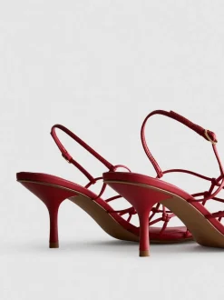 „The Edit“ Sandaletten in Flechtoptik mit Stiletto-Absatz