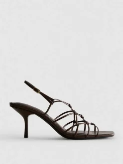 „The Edit“ Sandaletten in Flechtoptik mit Stiletto-Absatz