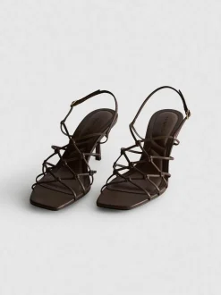 „The Edit“ Sandaletten in Flechtoptik mit Stiletto-Absatz