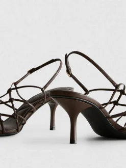 „The Edit“ Sandaletten in Flechtoptik mit Stiletto-Absatz