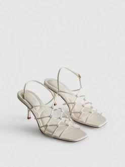 „The Edit“ Sandaletten in Flechtoptik mit Stiletto-Absatz