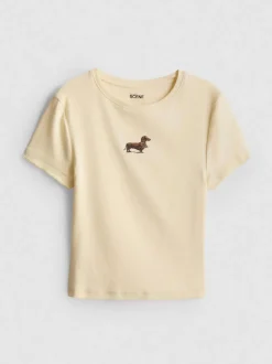 The Primark Scene | Baby Tee mit hohem Baumwollanteil und Stickerei