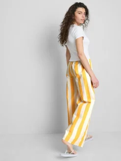 The Primark Scene | Gestreifte Baumwollhose mit weitem Bein