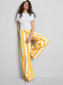 The Primark Scene | Gestreifte Baumwollhose mit weitem Bein