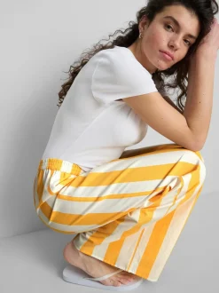 The Primark Scene | Gestreifte Baumwollhose mit weitem Bein