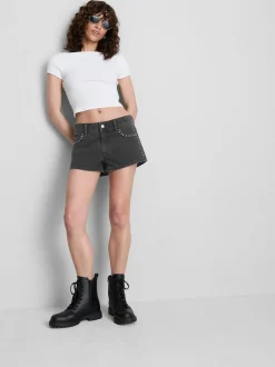 The Primark Scene | Nietenbesetzte Micro-Shorts aus Baumwoll-Denim